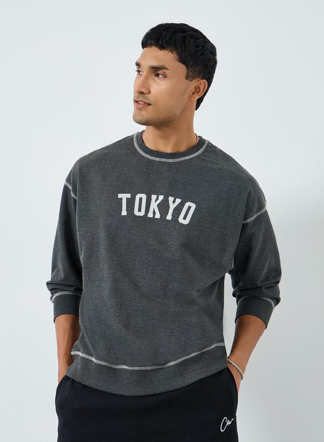 ستايلي سويت شيرت بطبعة طوكيو - Image 1